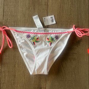 White Pink Topshop Bikini Swim Bottoms Size 2 4 6 NEW